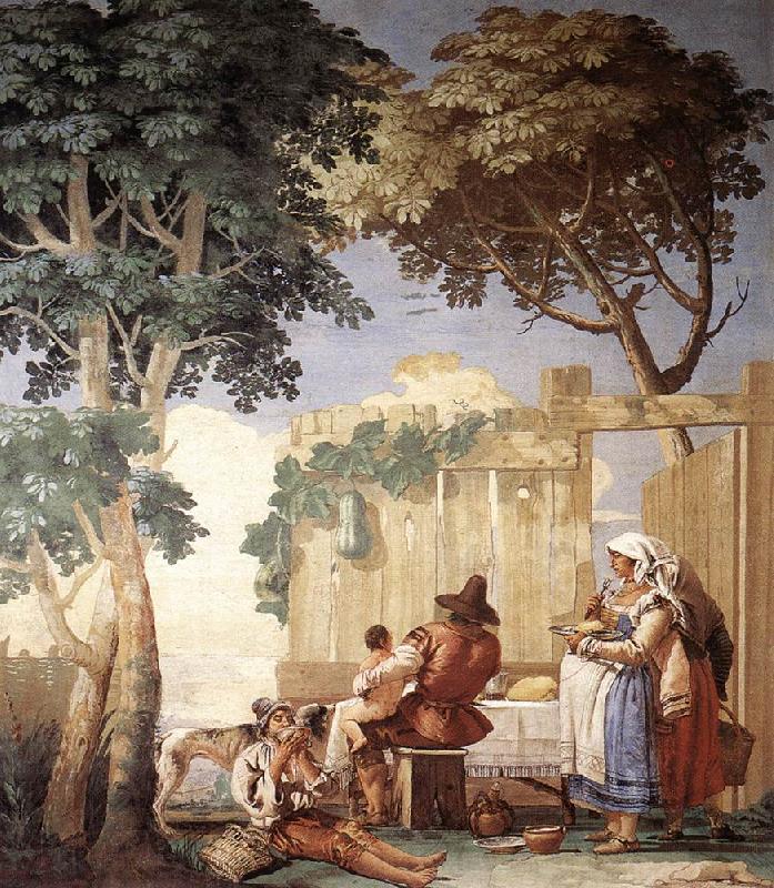 TIEPOLO, Giovanni Domenico Family Meal  kjh Spain oil painting art